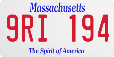 MA license plate 9RI194
