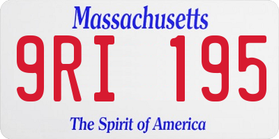 MA license plate 9RI195