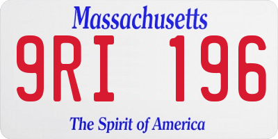 MA license plate 9RI196