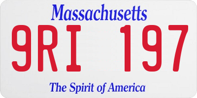 MA license plate 9RI197