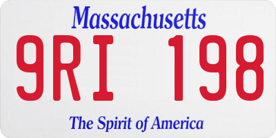 MA license plate 9RI198