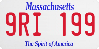 MA license plate 9RI199