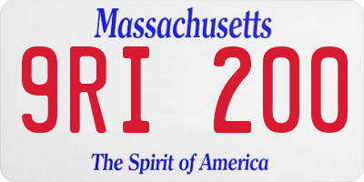 MA license plate 9RI200