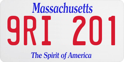 MA license plate 9RI201