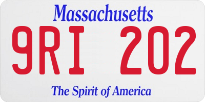 MA license plate 9RI202