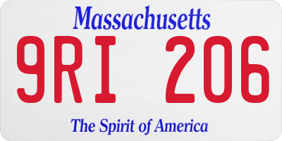 MA license plate 9RI206