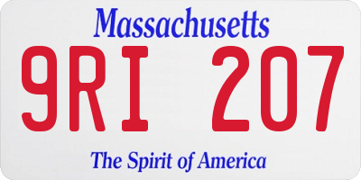 MA license plate 9RI207