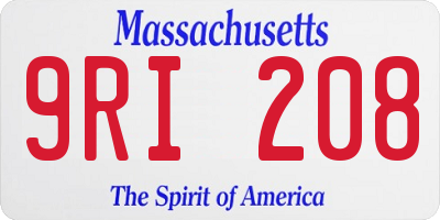 MA license plate 9RI208