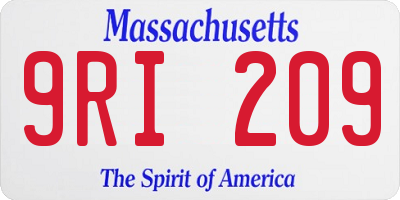 MA license plate 9RI209