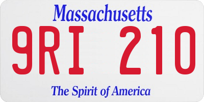 MA license plate 9RI210