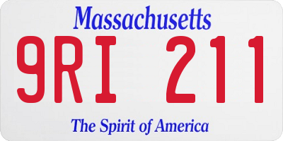 MA license plate 9RI211