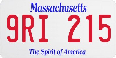 MA license plate 9RI215