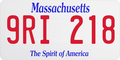 MA license plate 9RI218