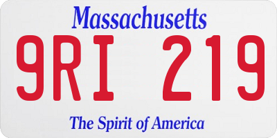 MA license plate 9RI219