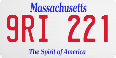 MA license plate 9RI221