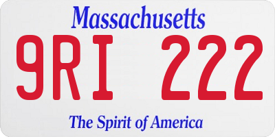 MA license plate 9RI222