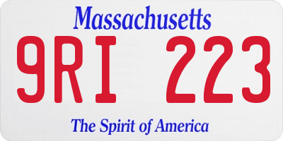 MA license plate 9RI223
