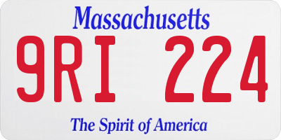 MA license plate 9RI224