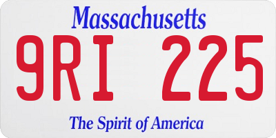 MA license plate 9RI225