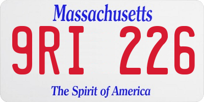 MA license plate 9RI226