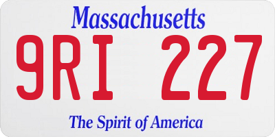 MA license plate 9RI227