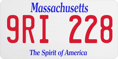 MA license plate 9RI228