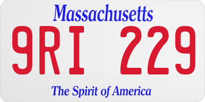 MA license plate 9RI229