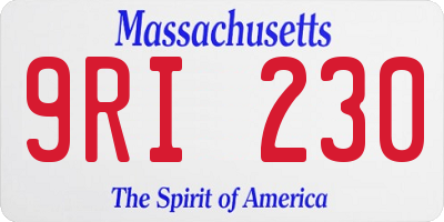 MA license plate 9RI230