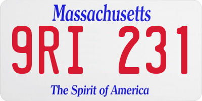 MA license plate 9RI231