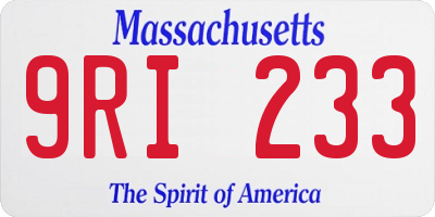 MA license plate 9RI233