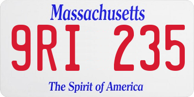 MA license plate 9RI235