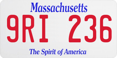 MA license plate 9RI236