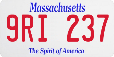 MA license plate 9RI237