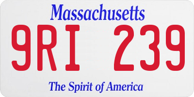 MA license plate 9RI239