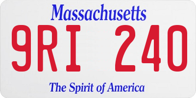 MA license plate 9RI240