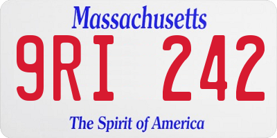 MA license plate 9RI242