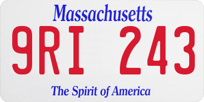MA license plate 9RI243