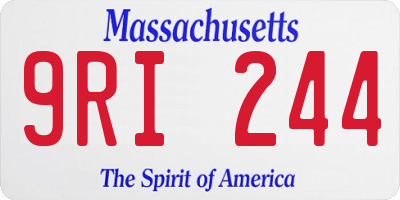 MA license plate 9RI244