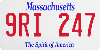 MA license plate 9RI247
