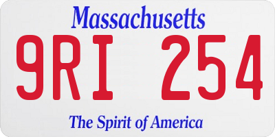 MA license plate 9RI254