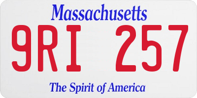 MA license plate 9RI257