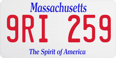 MA license plate 9RI259