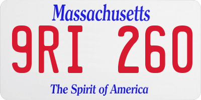 MA license plate 9RI260