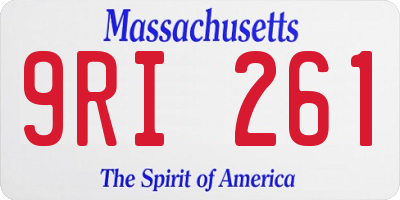 MA license plate 9RI261