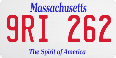MA license plate 9RI262