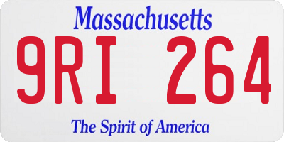 MA license plate 9RI264