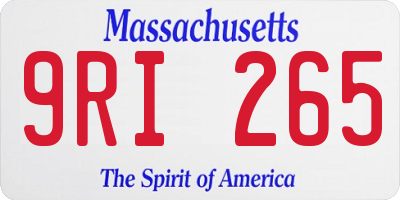 MA license plate 9RI265