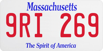 MA license plate 9RI269