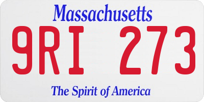 MA license plate 9RI273