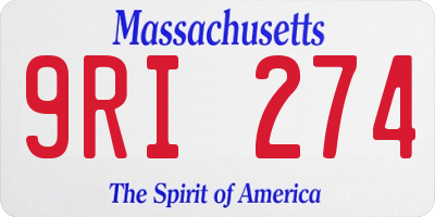 MA license plate 9RI274